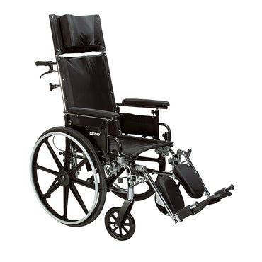 Drive Medical PLA418RBDFA Viper Plus GT Full Reclining Wheelchair, Detachable Full Arms, 18" Seat